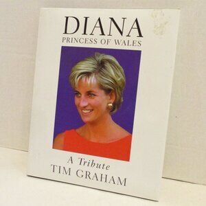Princess Diana of Wales A Tribute Red White Black Large Vintage 1997 Readin Book